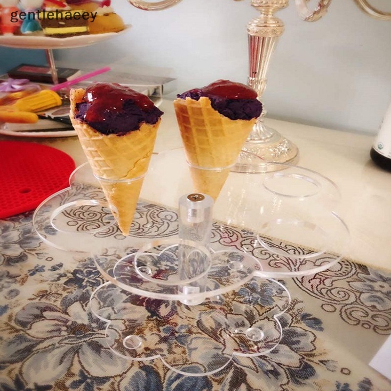 1 Giá Đỡ Bánh Kem Hình Nón Bằng Acrylic Trong Suốt