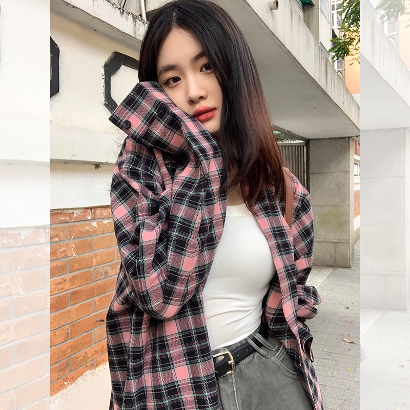 Áo Sơ Mi Caro Form Rộng Thời Trang Năng Động Cho Nữ