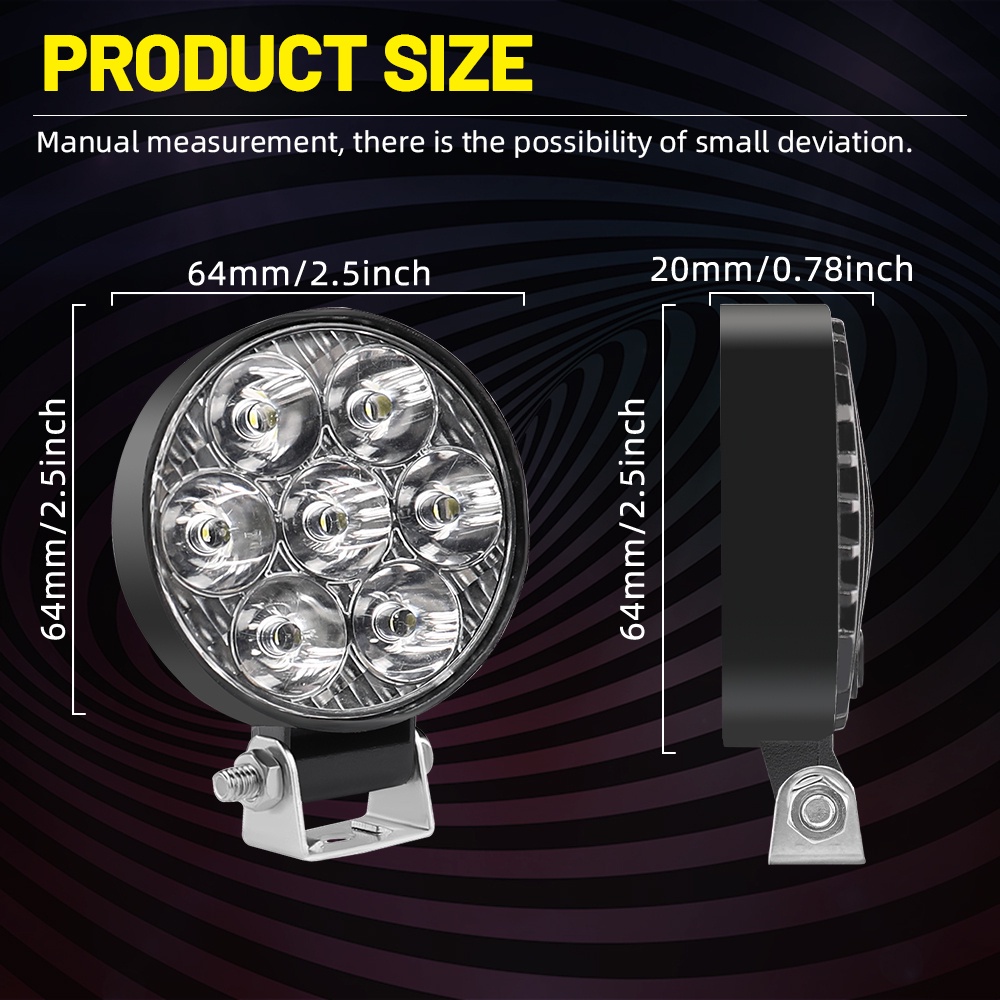 2.5 inch  LED Spotlight  việc ánh sáng 12V tự động ánh sáng đèn sương mù off road 4x4 LED máy kéo cho xe tải ATV