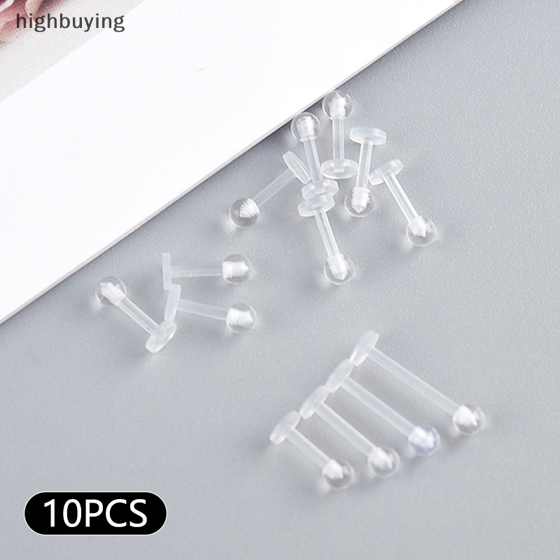 Set 10 Khuyên Môi Bằng Acrylic Trong Suốt Cá Tính