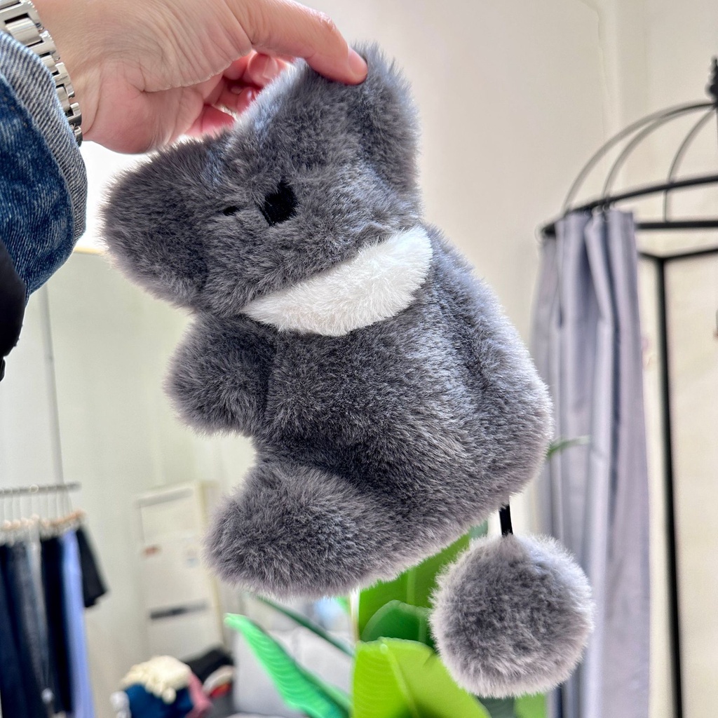 Sóc Koala Và Sóc | Túi Đựng Đồ Trang Điểm Phối Lông Mềm Thiết Kế Dễ Thương