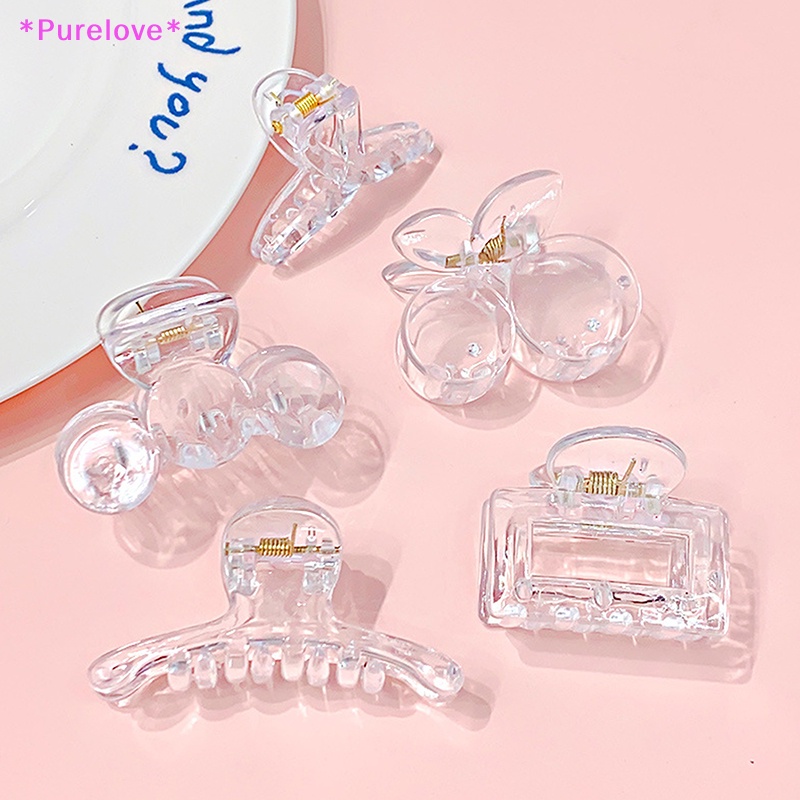 Set 10 Kẹp Tóc Càng Cua Bằng Nhựa Trong Suốt Thời Trang Cho Nữ Mới