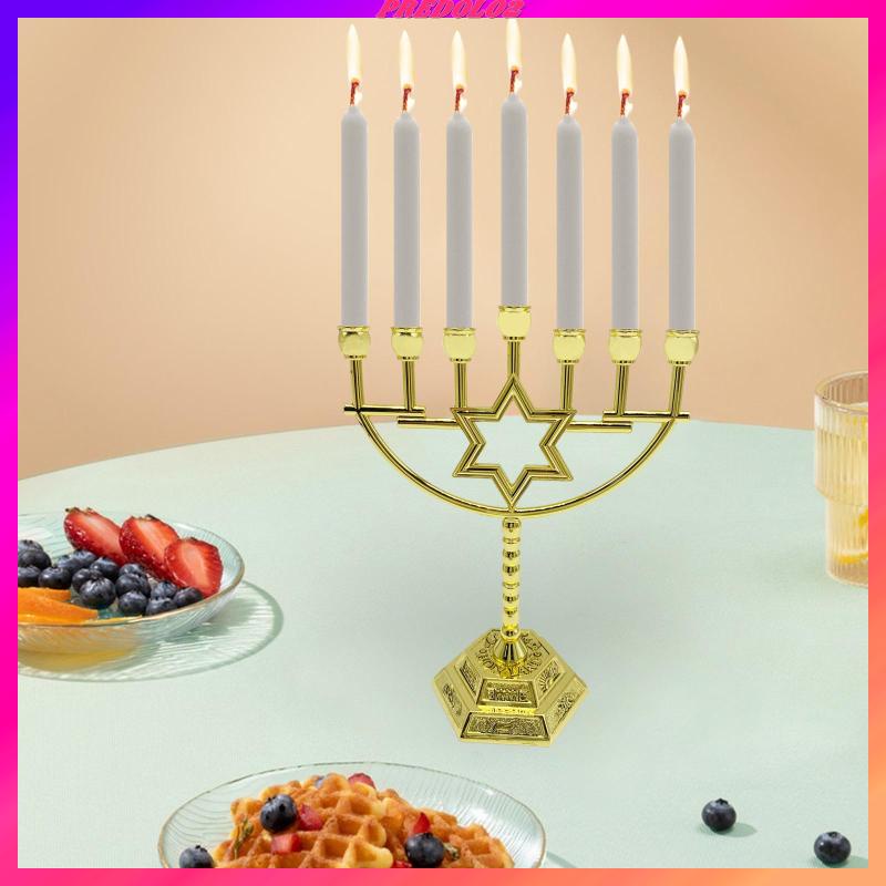 Set 2 Giá Đỡ Đèn Cầy 7 Đầu Hanukkah Menorah Để Bàn Trang Trí Tiệc Cưới
