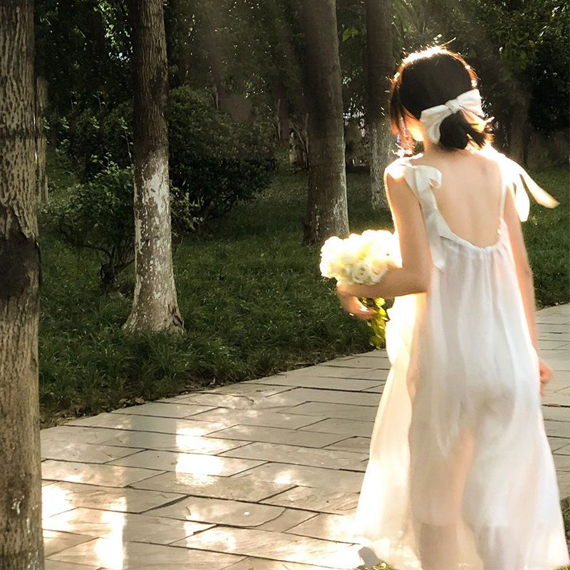 [F &amp; X] Đầm Hai Dây Dáng Dài Phong Cách Pháp Thời Trang Mùa Hè Ngọt Ngào Cao Cấp Cho Nữ