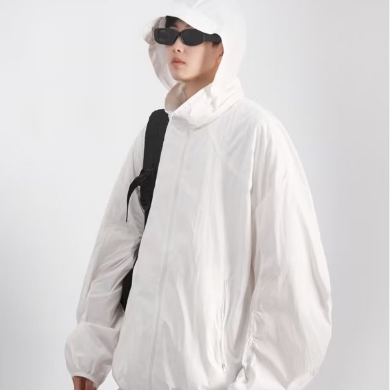Áo Khoác Chống Nắng Có Nón Dáng Rộng Màu Sắc Đơn Giản Dễ Phối Đồ Thời Trang Mùa Hè Cho