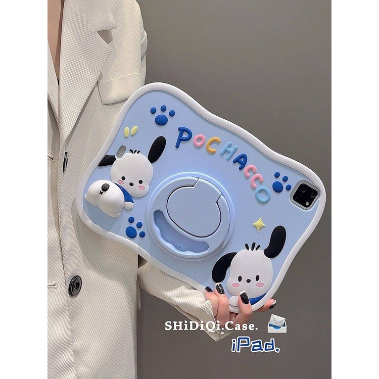 Cute Cartoon Three-Dimensional Pacha Dog for 2023ipad Protective Shell Pro11 Rotating Bracket Air5mini6/4 KXc6
