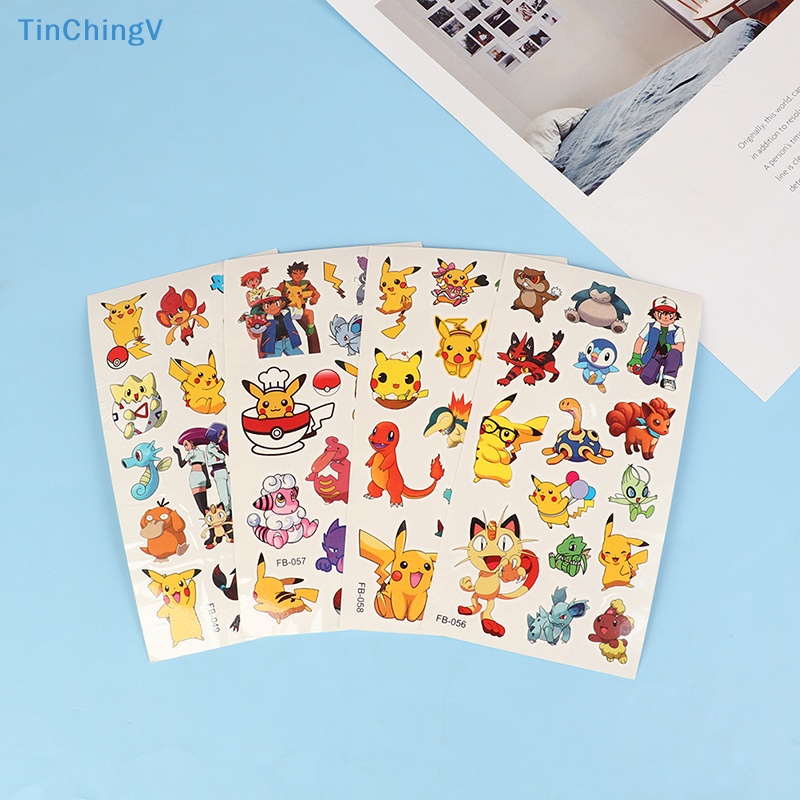 Bộ 12 Hình Xăm Dán Chống Thấm Nước Hình Pikachu Dễ Thương