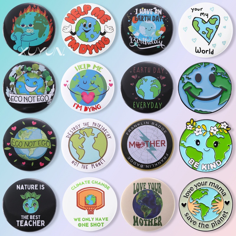 Ghim Cài Áo Hình Tròn Bằng Thiếc 16 Kiểu Đơn Giản Thân Thiện Với Môi Trường Dùng Làm Quà Tặng Bạn Bè