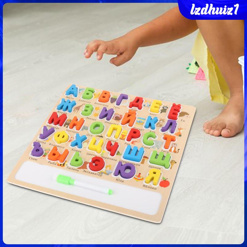 [Lzdhuiz] Bảng Chữ Cái Nga Xếp Hình Theo Phương Pháp Montessori Làm Quà Tặng Tốt Nhất