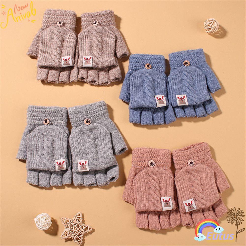 Găng Tay Len Hở Ngón Giữ Ấm Mùa Đông Dành Cho Nữ