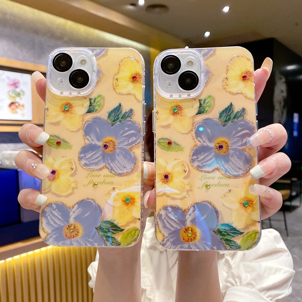 Ốp Điện Thoại TPU Chống Sốc Họa Tiết Tranh Sơn Dầu Cho IPhone 14 13 12 11 Pro Max