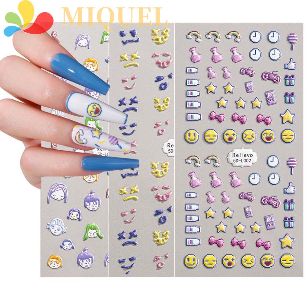 Hình Dán Móng Tay 5D Họa Tiết Hoạt Hình Xinh Xắn