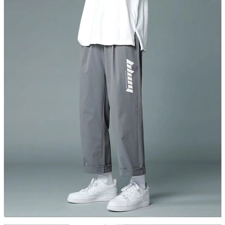 Quần Dài Ống Rộng Vải Lụa Mát Mỏng Nhanh Khô Thời Trang Mùa Hè Cho Nam