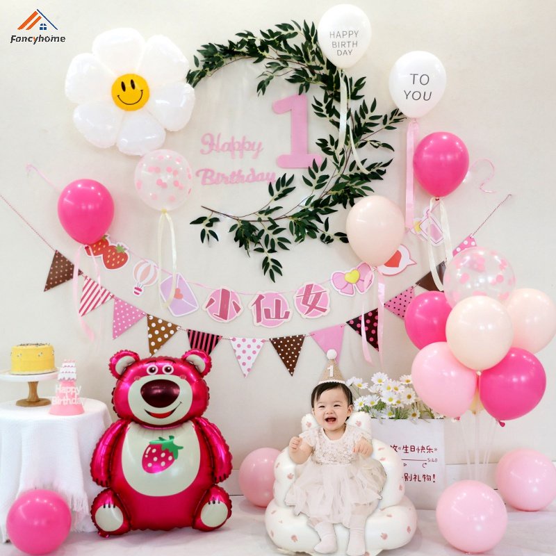 Bong Bóng Hình Gấu 3D Dễ Thương Dùng Làm Quà Tặng Sinh Nhật Cho Bé