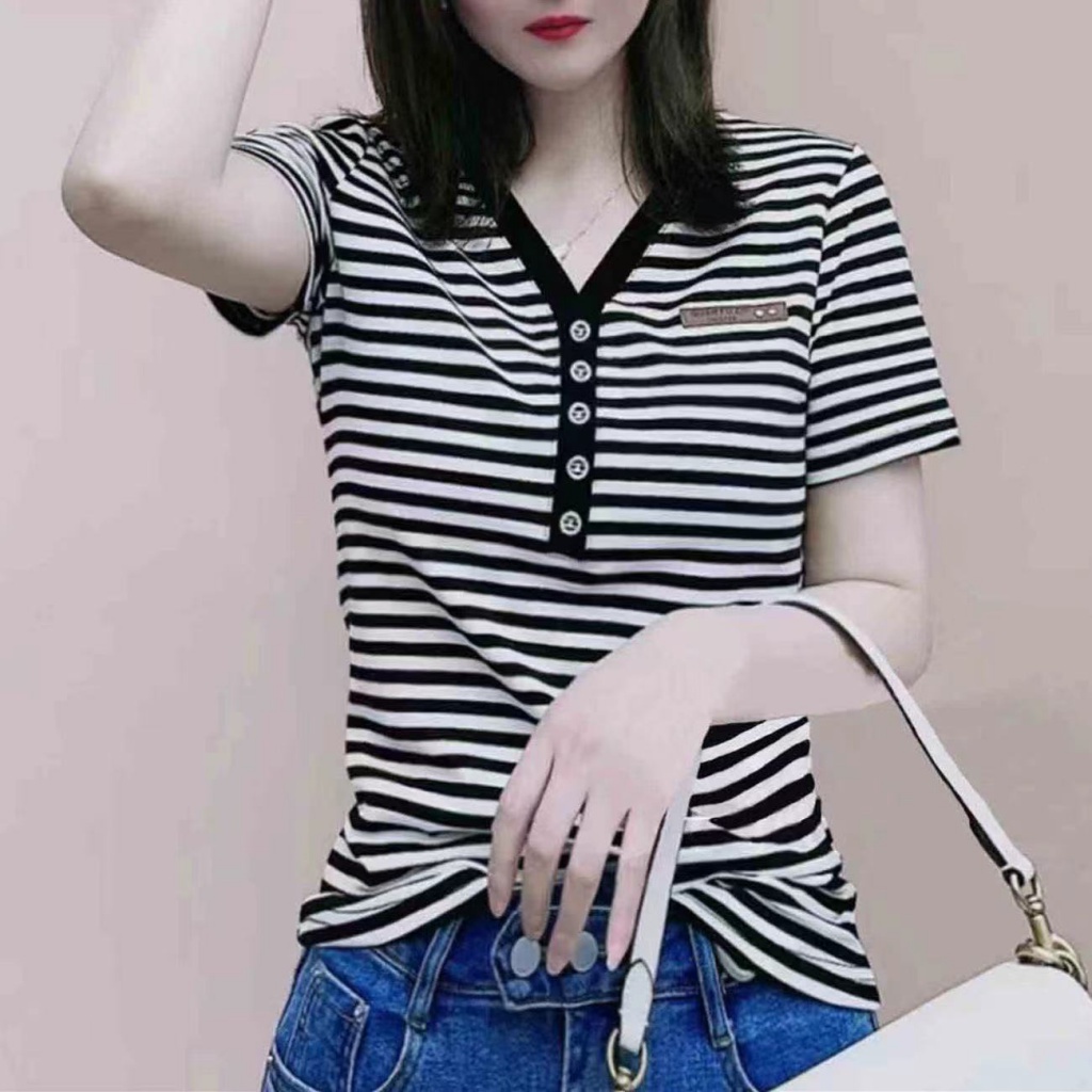 [40-95KG] Nữ Cộng Với Áo Thun Tay Ngắn C10718
