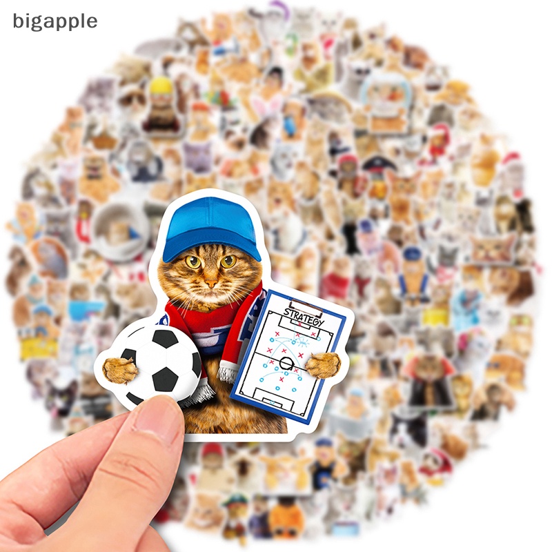 Bộ 50 Miếng Dán Họa Tiết Mèo Hoạt Hình Trang Trí Sổ Tay / Hành Lý / Xe Hơi