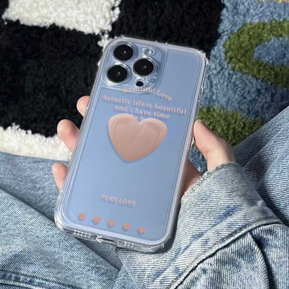 ✅Ốp Điện Thoại Mềm Chống Sốc Họa Tiết Trái Tim Cho Iphone 13 11 max 14Pro Plus 78 6 12