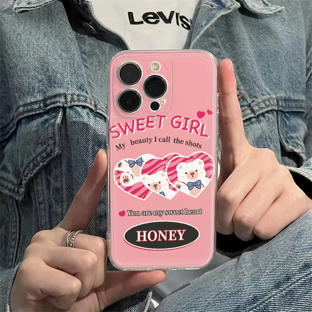 ✅Ốp Điện Thoại Mềm Chống Sốc Hình Gấu Nhỏ Cho Iphone12 Style 6In 13 11 14proplus78 Simple Love max J7B9