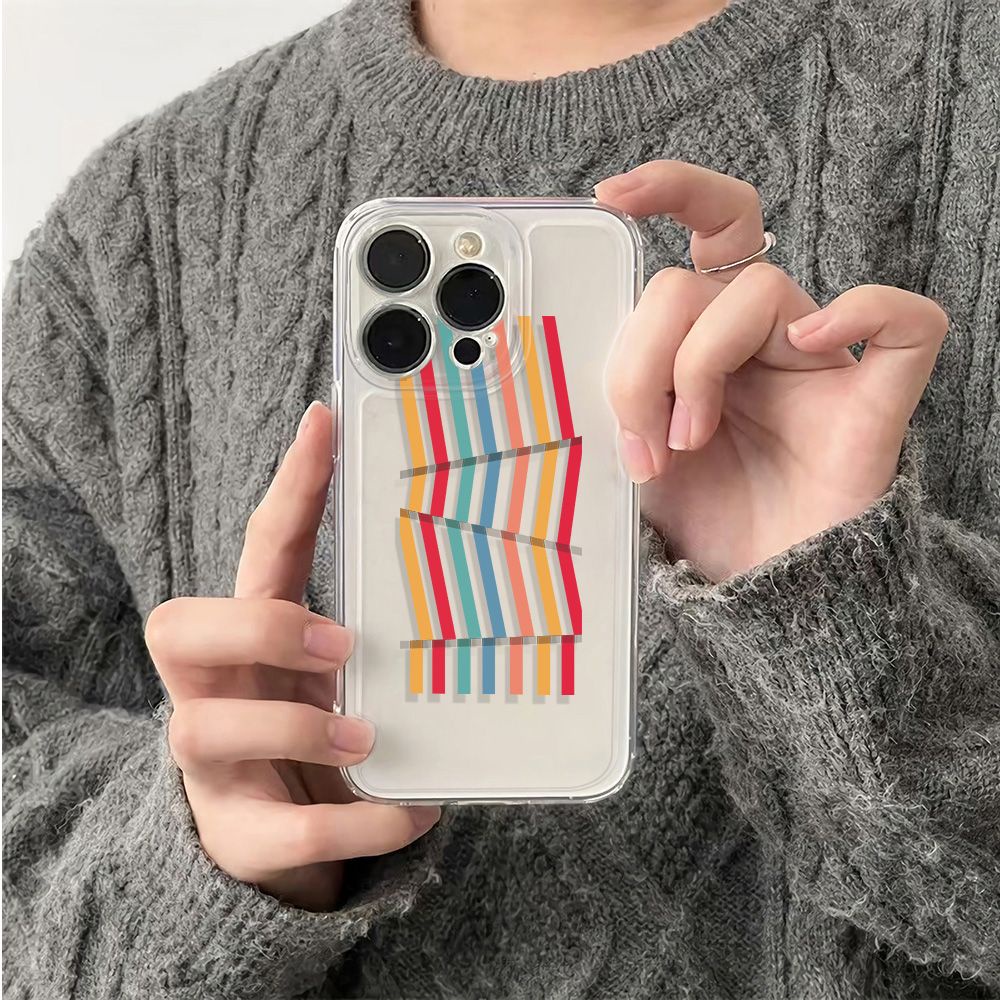 ✅Ốp Điện Thoại Mềm Chống Sốc Họa Tiết Kẻ Sọc 136In14Pro11 78max iPhone12