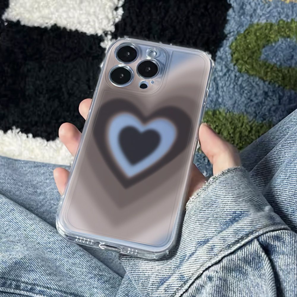 ✅Ốp Điện Thoại Mềm Màu Đen Chống Sốc Hình Trái Tim Cho Iphone 13max 11 14Pro 12Plus 786In UYVE