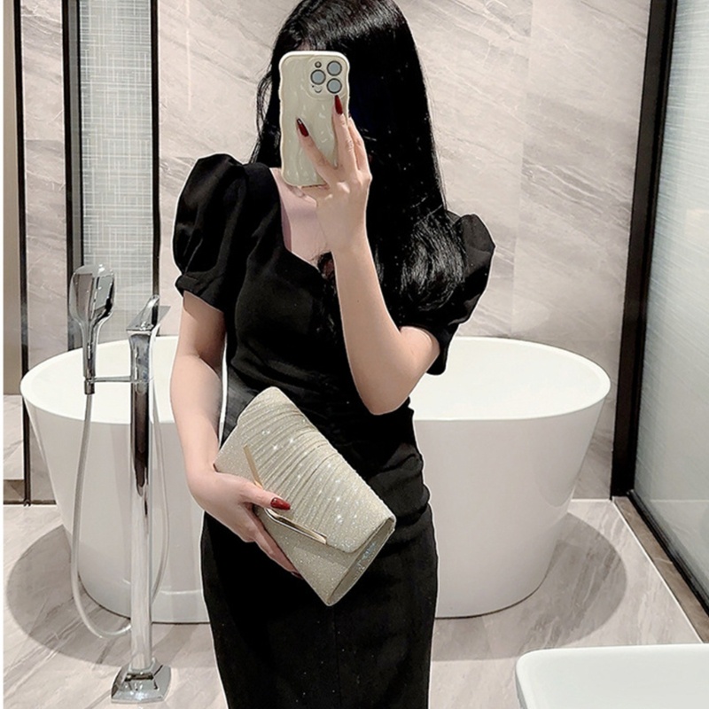 Túi Đeo Chéo Vai Kiểu Bì Thư Lấp Lánh Thời Trang Sành Điệu Cho Nữ