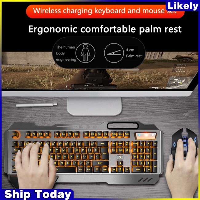 Bộ Bàn Phím Và Chuột Không Dây K680 Chống Nước Có Đèn Nền Rgb Bằng Kim Loại Dành Cho Game Thủ