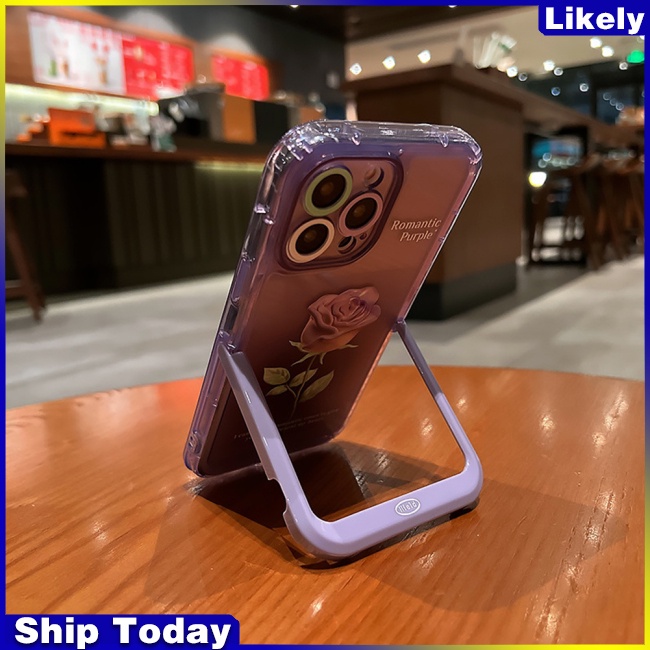 Ốp Điện Thoại Mềm Họa Tiết Hoa Hồng Màu Gradient Cho Iphone 14 / 13 / 12 / 11