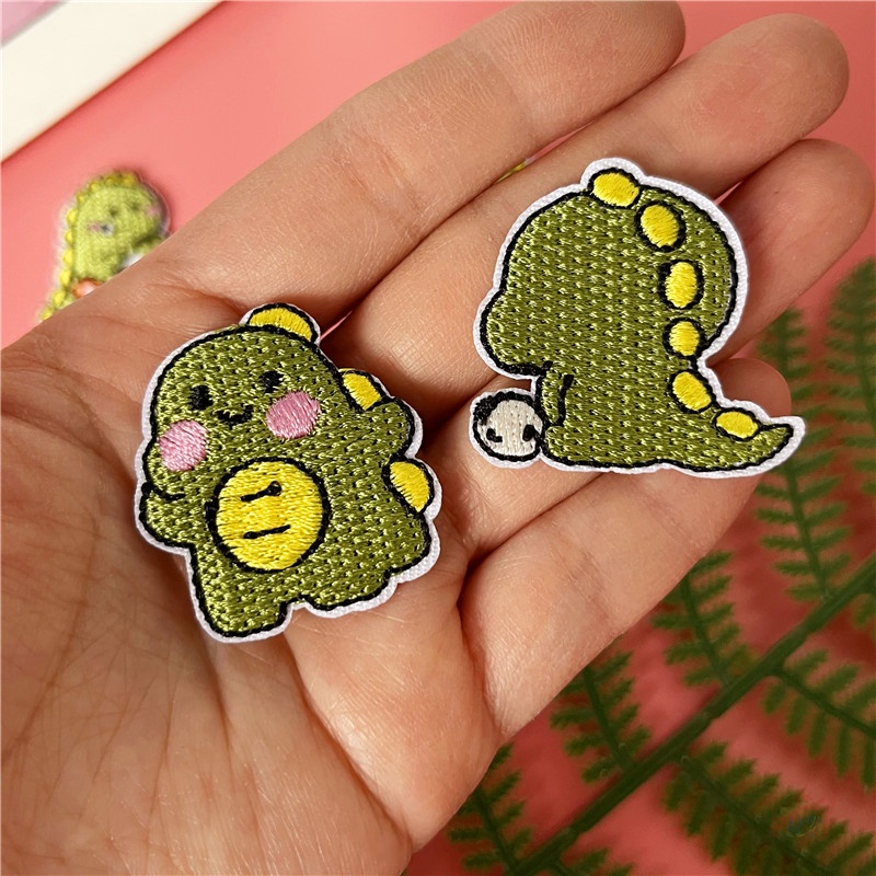 ♥ Sticker Ủi Thêu Hình Khủng Long Con Dễ Thương ♥ 1 Huy Hiệu Cài Áo Hình Khủng Long Q-1