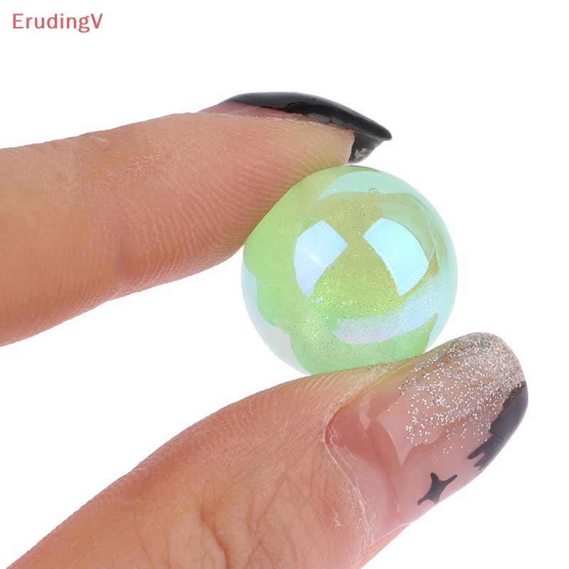 Set 10 Hạt Tròn 16mm Bằng Acrylic Phát Quang Lấp Lánh Làm Trang Sức