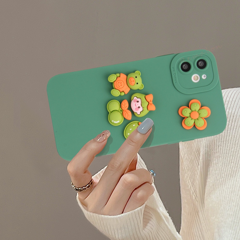 Ốp Điện Thoại Silicon Dẻo Hình Gấu 3D Cho iPhone X XR XS Max 11 12 13 14 Pro Max Plus Mini 6 S 7 8 Plus SE 2020 11Pro 12pro 13Pro