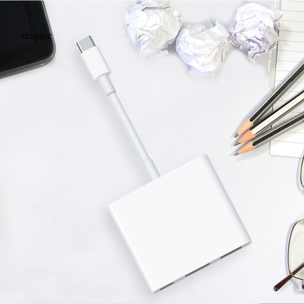 Cáp Chuyển Đổi RGA 3 Trong 1 USB C Sang 4K HDMI USB 3.0 Type-C PD Cho Màn Hình