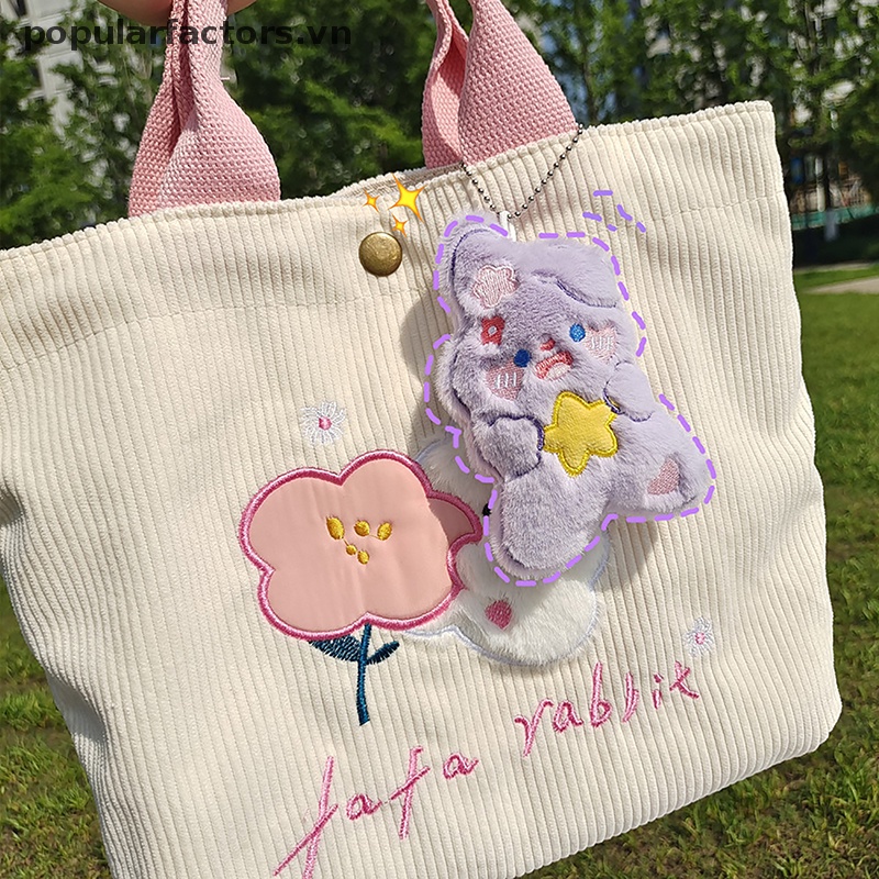 Móc Khóa Thỏ Nhồi Bông Dễ Thương Dùng Trang Trí Ba Lô / Túi Xách / Móc Khóa