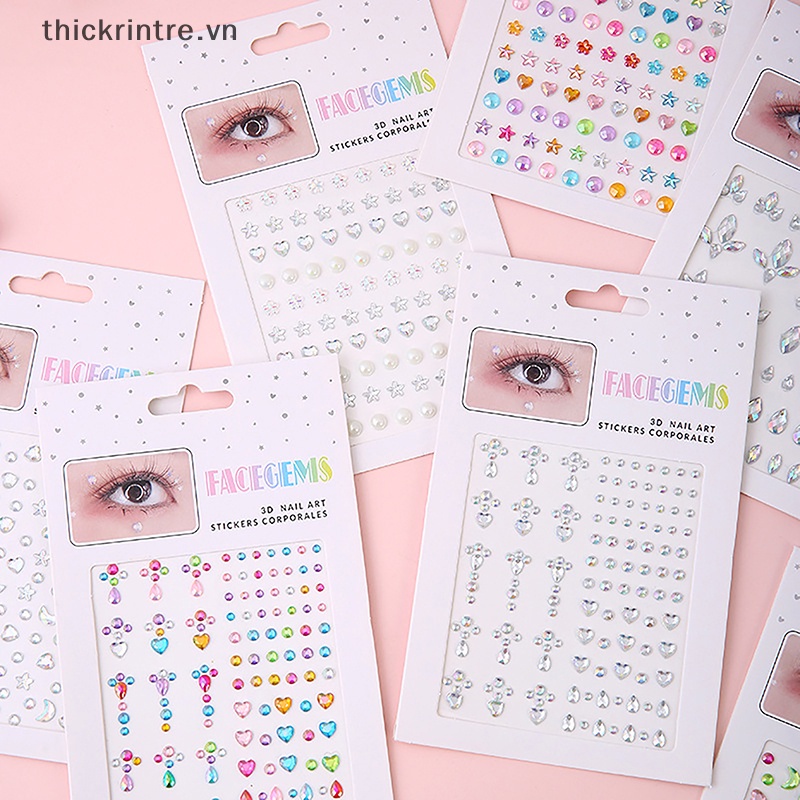 Miếng Dán Hình Xăm Đính Đá Pha Lê / Ngọc Trai Độc Đáo