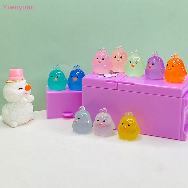 Bộ 5 Vịt Con Mini Phát Sáng Dùng Trang Trí Vườn Mới