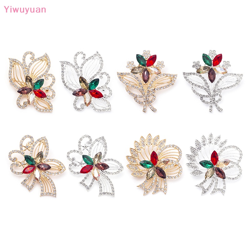 Ghim Cài Áo Hình Hoa Đính Đá Nhiều Màu Sắc Phong Cách Vintage < Yiwuyuan > Dành Cho Nữ
