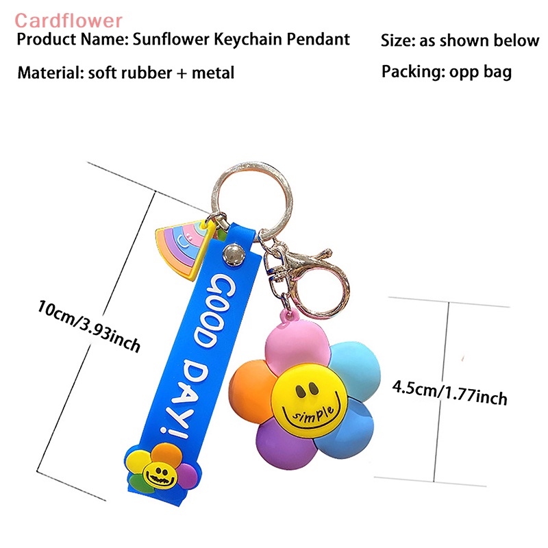 Móc Khóa Silicon PVC Hình Hoa Mặt Cười Nhiều Màu Mới