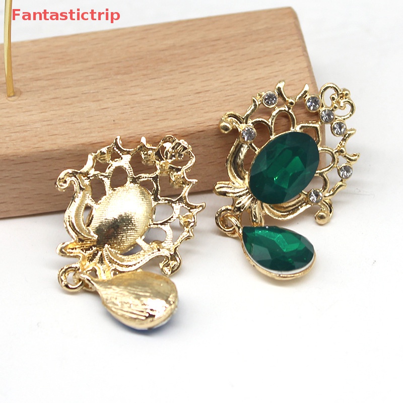 Nút Cài Áo Bằng Hợp Kim Đính Đá 46 * 26MM DIY