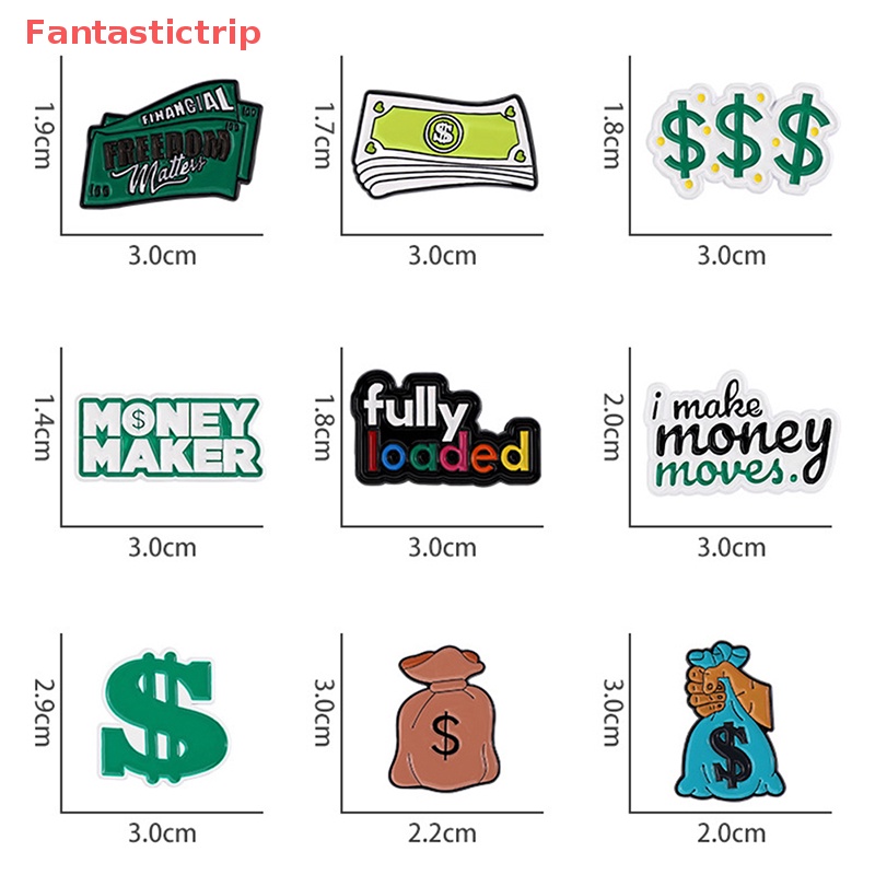 [Fantastictrip] Ghim Cài Áo Tráng Men Hình Tiền Đô La Cho Bạn Bè Mới