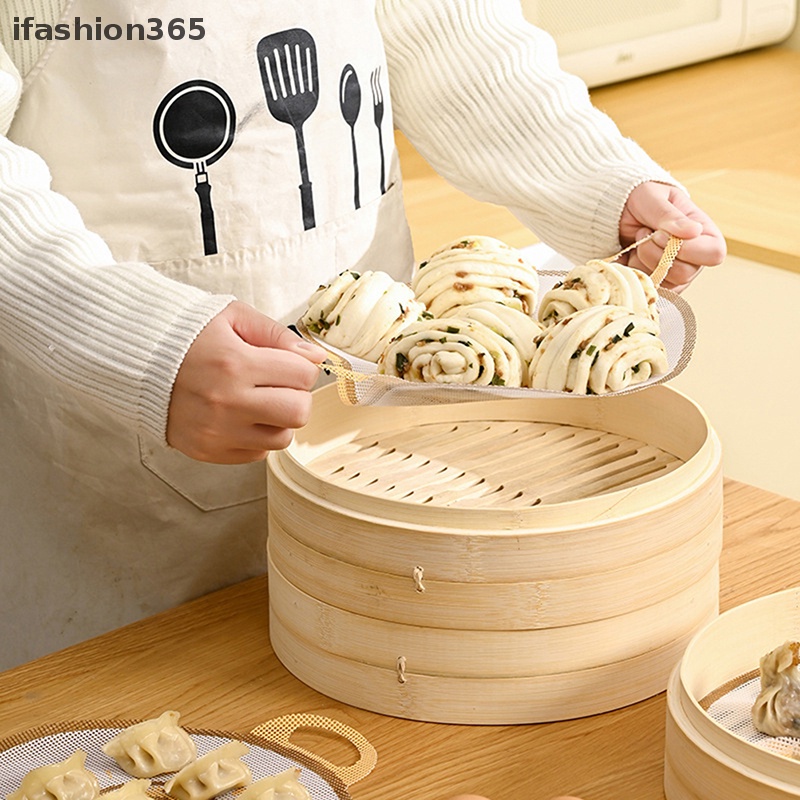 Miếng Lót Nồi Hấp Bánh Bao Hình Tròn Bằng Silicon Không Dính Tái Sử Dụng Linh Hoạt ifashion365