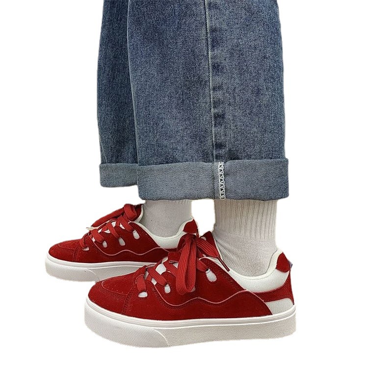 Giày Trượt Ván Đế Dày Màu Trơn Phong Cách retro Hàn Quốc Cho Nữ