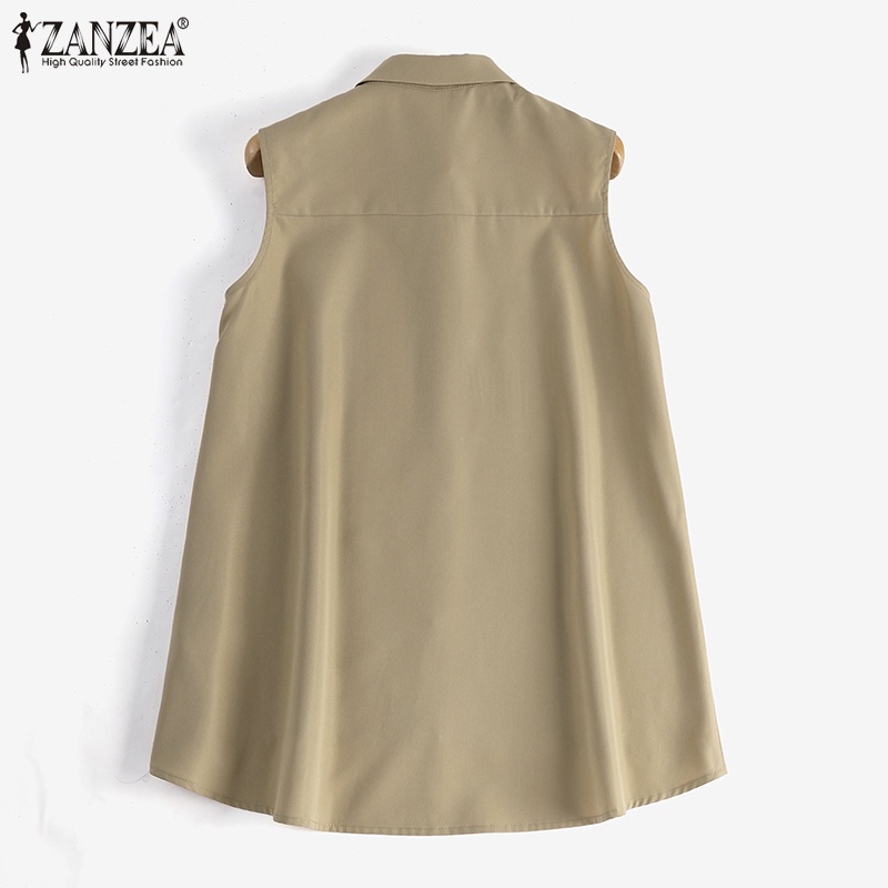 Zanzea Áo Thun Nữ Cộc Tay Cổ Bẻ Thời Trang Hàn