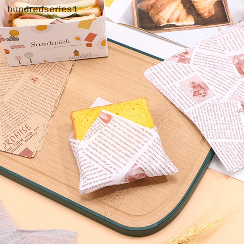 Set 1 / 100 Túi Giấy Gói Bánh Mì Sandwich Chống Mỡ Dành Cho Nhà Bếp