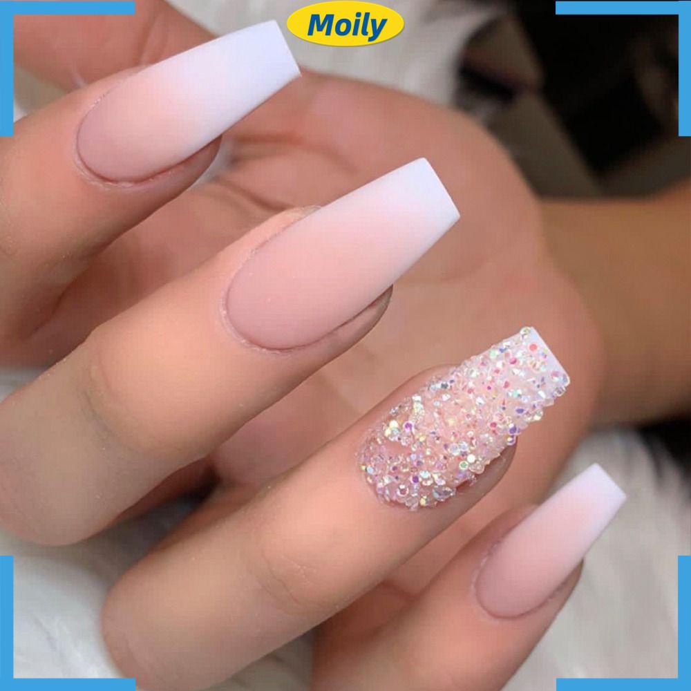 Bộ Móng Tay Giả Che Phủ Toàn Diện Đầu Vuông DIY