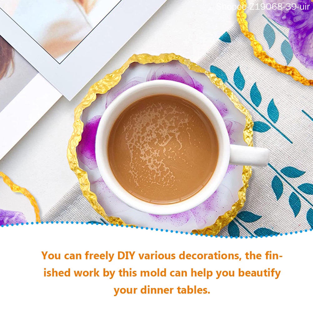 Set 4 Khuôn Silicone Làm Đế Lót Ly Hình Oval