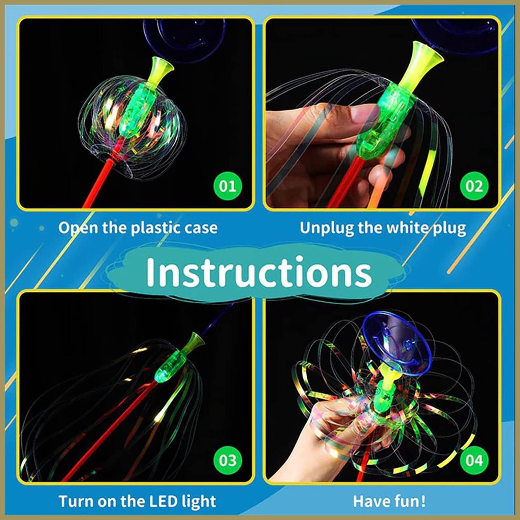 Đồ Chơi Đũa Thần Đèn Flash Màu Sắc Ruy Băng Đàn Hồi Cho Bé paca3vn