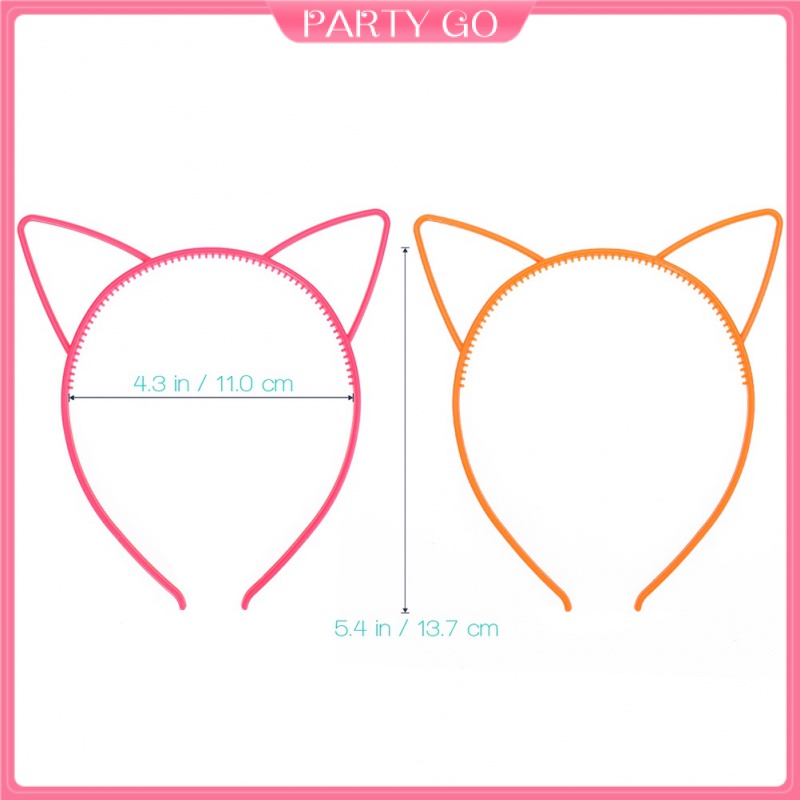 Set 12 Băng Đô Tai Mèo Bằng Nhựa Màu Sắc Ngẫu Nhiên Cho Nữ