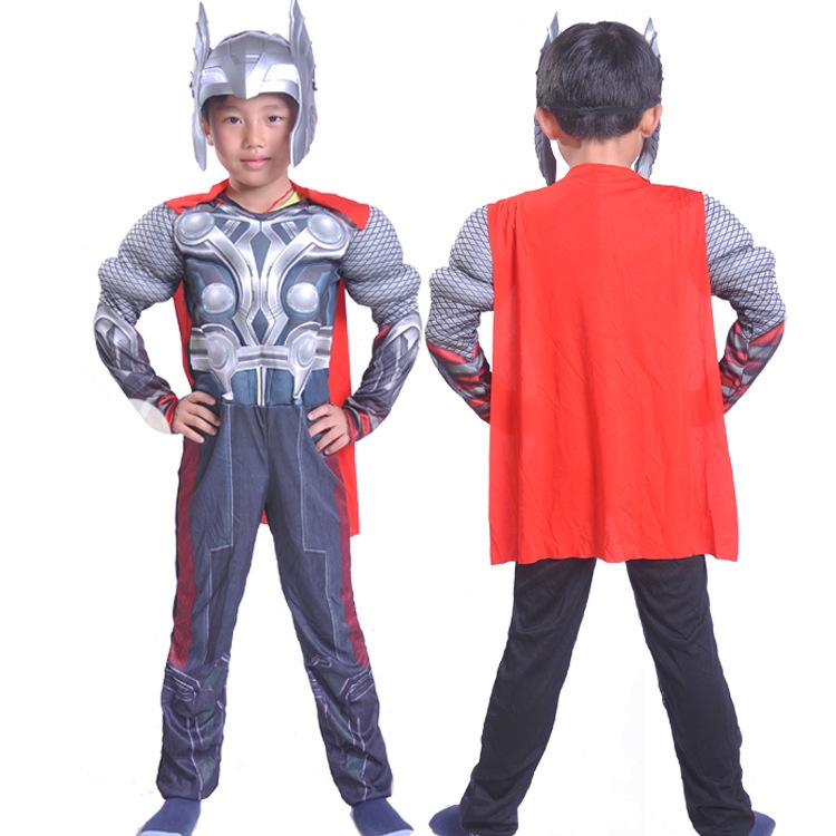 Bộ Đồ Liền Thân Hóa Trang Nhân Vật Siêu Anh Hùng Trong Phim Spiderman Thor Hulk Cơ Bắp Cho Bé Dịp Halloween
