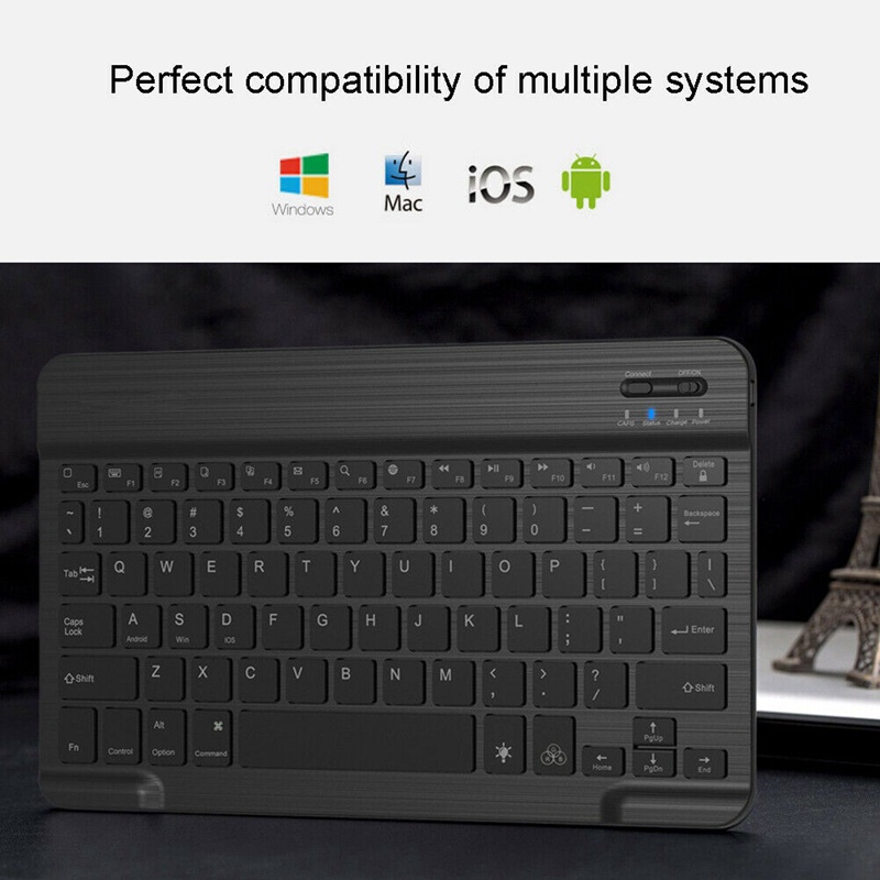 Ultra Bàn Phím Bluetooth Không Dây Siêu Mỏng 7 Màu Có Thể Sạc Lại Cho iPad Tablet Laptop Phone