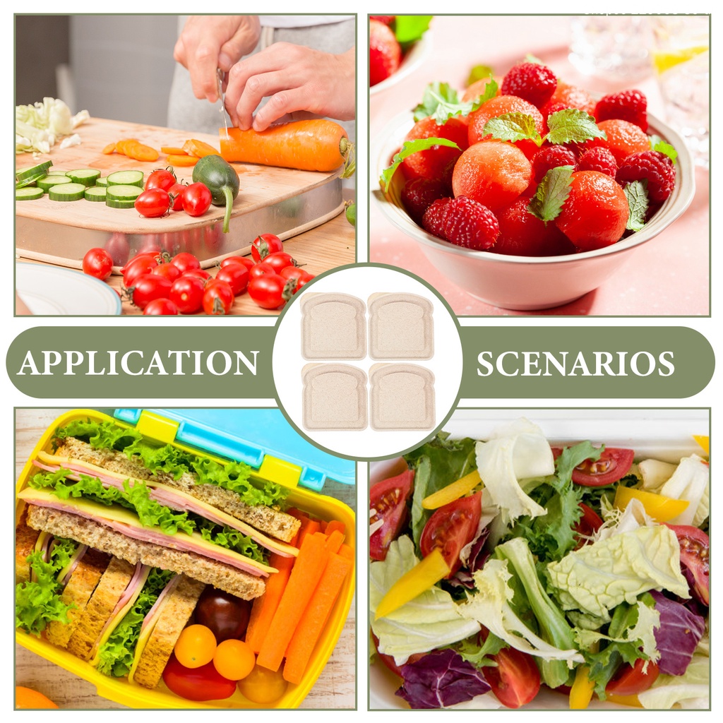 Bộ 4 Hộp Đựng Bánh Mì Sandwich Kích Thước 13X12.3X4CM