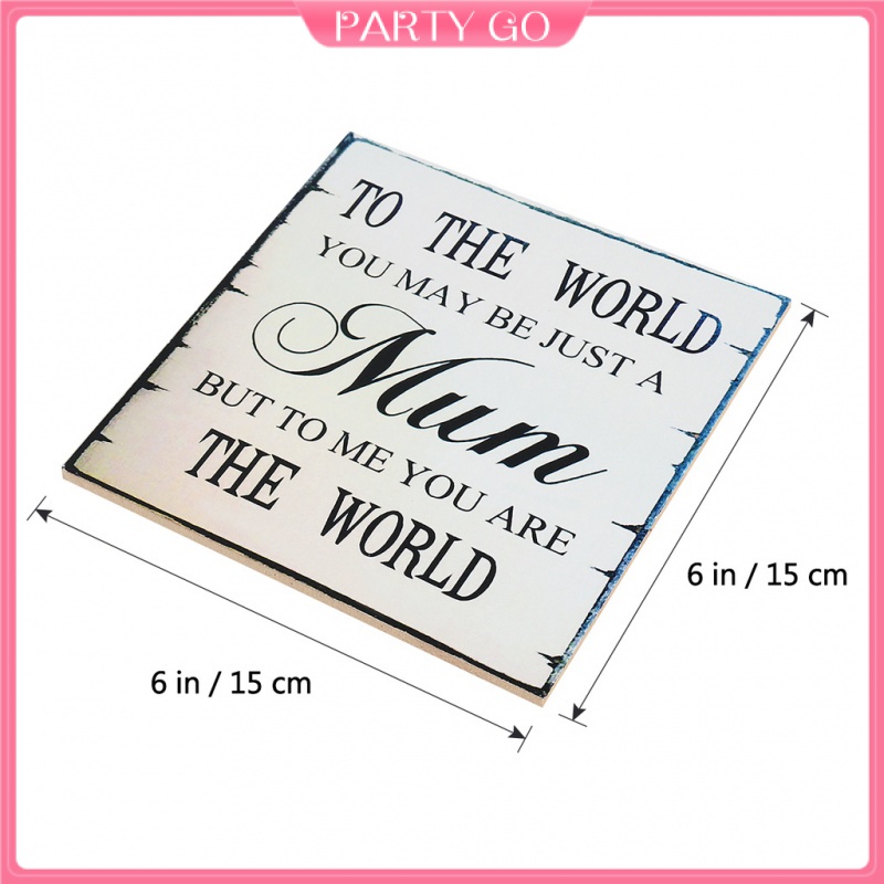 Bảng Gỗ Treo Tường OULII MUM Mother Day Phong Cách Vintage Trang Trí Nội Thất